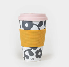 Caroline Gardner - Mono Floral Eco Travel Mug