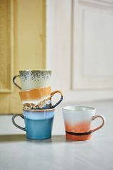 HKliving 70's Ceramics Cappuccino Mugs Meteor - Set of 4