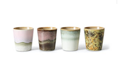 HKliving 70s Ceramics Coffee Mugs Set of 4- Serendipity