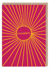 Ohh Deer- Pink Sunburst Congratulations Card