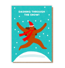 Stormy Knight Dashing Through The Snow Christmas Card