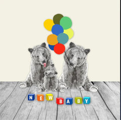 Sally Scaffardi - New Baby Bear Card