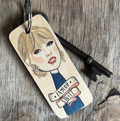 Taylor Swift Wooden Keyring