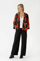One Hundred Stars Acer Black Crepe Kimono