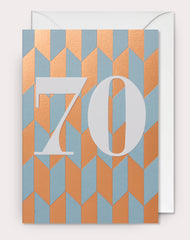 Lagom Design- Metallic Patterned 70th Milestone Birthday Card