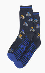 Sock Talk- Men's Bamboo Socks - Navy, Cyclists