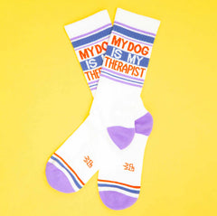 Gumball Poodle Crew Gym Socks - My Dog Is My Therapist