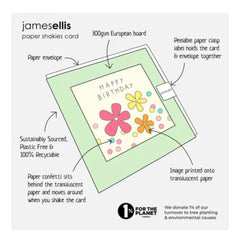 Age 30 Gold Birthday Card with Colourful Paper Confetti - Paper Shakies by James Ellis