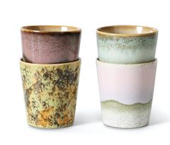 HKliving 70s Ceramics Coffee Mugs Set of 4- Serendipity