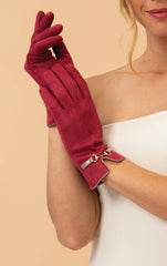 Powder Design - Faux Suede Kylie Gloves Ruby