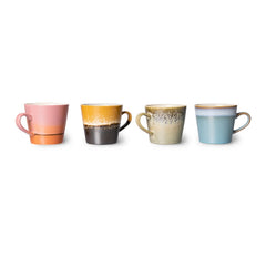 HKliving 70's Ceramics Cappuccino Mugs Meteor - Set of 4