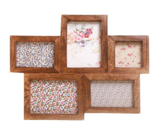 Sass & Belle Dark Brown Wood Photo Frame With 5 Apertures