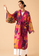Powder Design - Oversized Blooms Kimono Gown in Mustard
