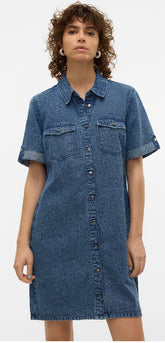 Vero Moda Jennie Short Denim Dress - Medium Blue