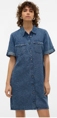 Vero Moda Jennie Short Denim Dress - Medium Blue