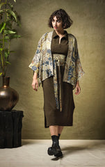 One Hundred Stars Dhurrie Taupe Kimono