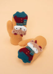 Powder Design - Powder Pals Mittens Reindeer Mustard
