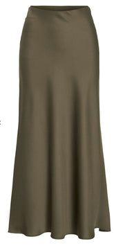 Vila Ellette High Waisted Midi Skirt - Dusty Olive