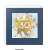 Age 30 Gold Birthday Card with Colourful Paper Confetti - Paper Shakies by James Ellis