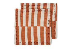 HKliving Striped Cotton Napkins Tangerine - Set of 2