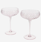Rex London Pink Scalloped Coupe Cocktail Glasses 250ml- Set of Two