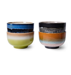 HKliving 70’s Ceramics Noodle Bowls Groovy - Set of 4