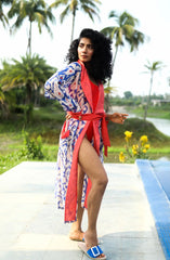 One Hundred Stars Ikat Cobalt Gown
