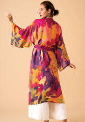 Powder Design - Oversized Blooms Kimono Gown in Mustard