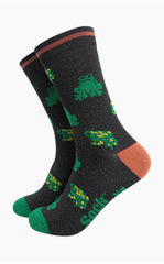 Sock Talk- Men's Bamboo Socks - Black, Frog