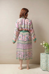 One Hundred Stars Folk Flowers Pink Gown