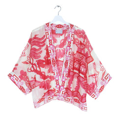 One Hundred Star Giant Willow Fuchsia Pink Kimono