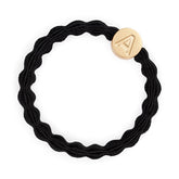 By Eloise Gold Initial Bangle Bands - Black