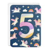 James Ellis Age 5 Unicorns Birthday Card