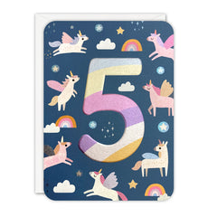 James Ellis Age 5 Unicorns Birthday Card
