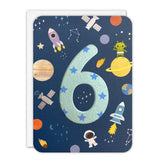 James Ellis Age 6 Outer Space Birthday Card