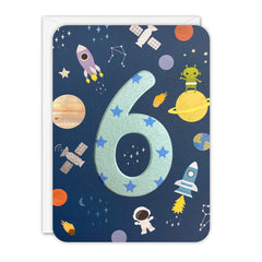James Ellis Age 6 Outer Space Birthday Card