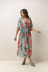 One Hundred Stars-Chrysanthemum Aqua String Dress
