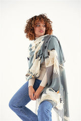 One Hundred Stars-Stork Slate Grey Scarf