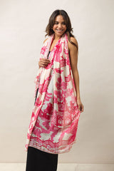 One Hundred Stars-Giant Willow Fuchsia Pink Scarf