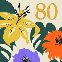 Sally Scaffardi- Floral Age 80 Card
