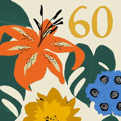 Sally Scaffardi-  Floral Age 60 Card