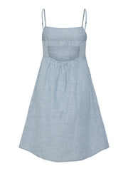 Pieces Apia Short Strap Dress / Nautical Blue / Bright White