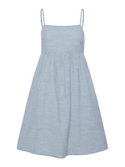 Pieces Apia Short Strap Dress / Nautical Blue / Bright White