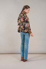 One Hundred Stars - Dahlia Black Crepe Kimono
