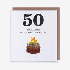 Pigment Productions Don't Panic! Age 50 Birthday Card