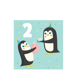 Rex London Birthday card - Penguin 'two'