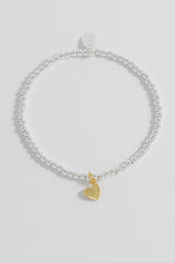 Estella Bartlett - Sienna Beaded Folded Heart Charm Bracelet