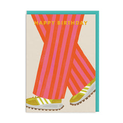 Ohh Deer Happy Birthday Yellow Trainers Card