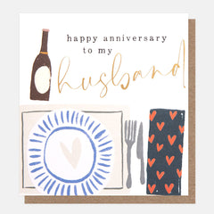 Caroline Gardner Happy Anniversary To My Husband Card