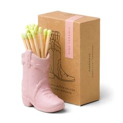 Paddywax Cowboy Boot Ceramic Match Holder & Matches